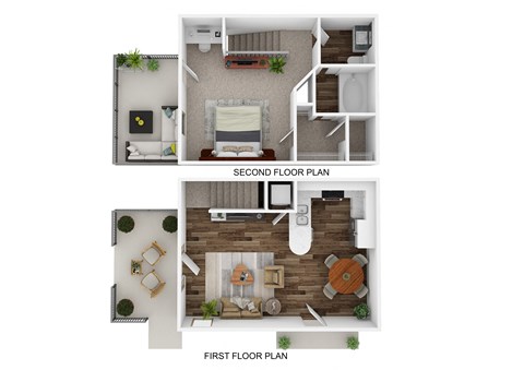 Floor plan for 1 bed, 1 bath, 700 sqft